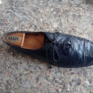 DAVID EDEN Men's Black Ostrichskin Dress Captoe Shoes Size 9 (101)